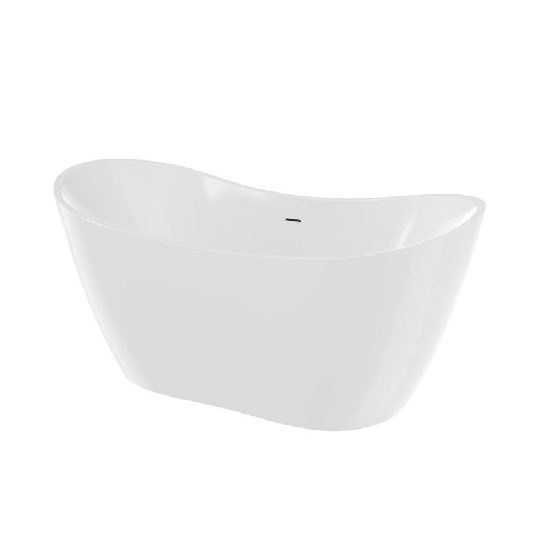 Nile 71'' White Acrylic Double Slipper Freestanding Bathtub