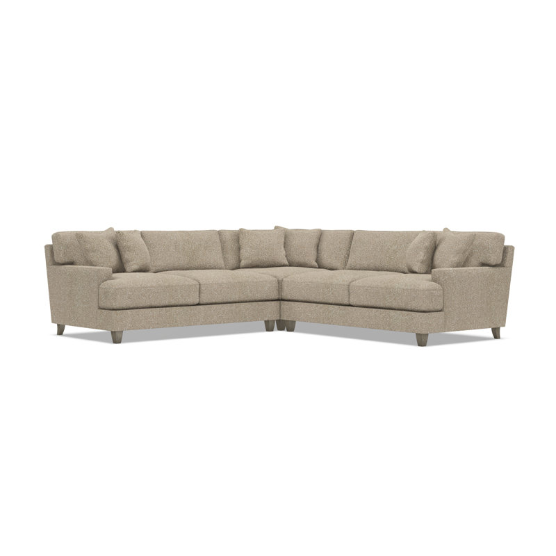 Bernhardt Mila 3-Piece Fabric Sectional, Light Brown Polyester, 33.5" H x 107" W x 107" D, Symmetrical
