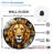 Lion Wall Clock with Colorful Stained Glass Design Art - 12'' Modern Glass Wall Clock
