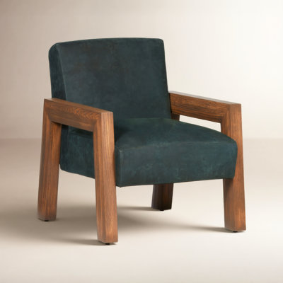 Waylon Top Grain Leather Accent Arm Chair