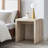 Mirella Faux Travertine Side Table In Travertine