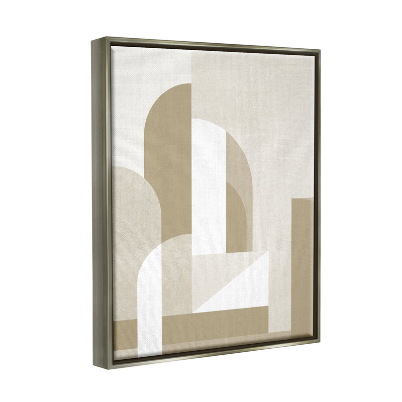 «Neutral Arches Architecture», art mural encadré par Lil 'Rue, Cadre flottant gris lustré, H 21 po x l 17 po x P 1,7 po