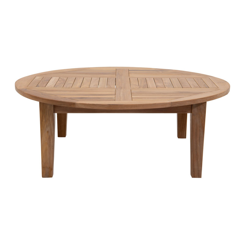 Monterey Teak Outdoor Seating Group with Cushions, Sapphire, 7 Pcs:  Sectional,Chair,Cushion,LS,Table,2Ottoman