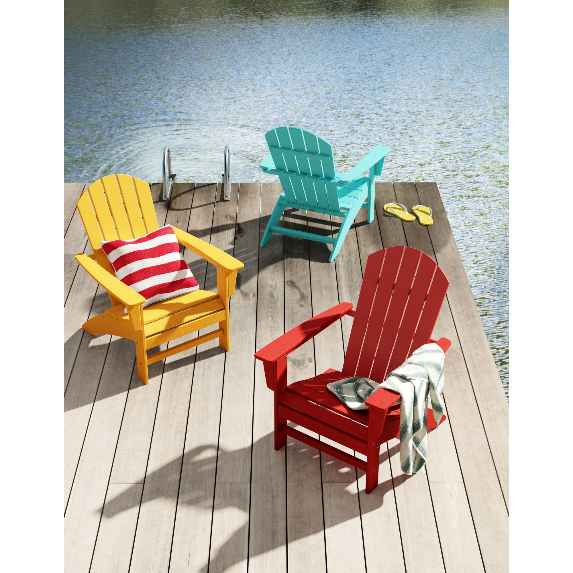 Brady Striped Cotton Throw Pillow, Red, Polyester, 22" x 22"