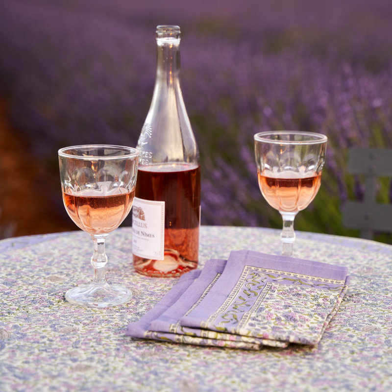 Lavender Handmade Floral Tablecloth, 59" W x 59" L
