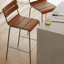 Chaise d'appoint à dossier échelle en noyer (ensemble de 2)-972057253
