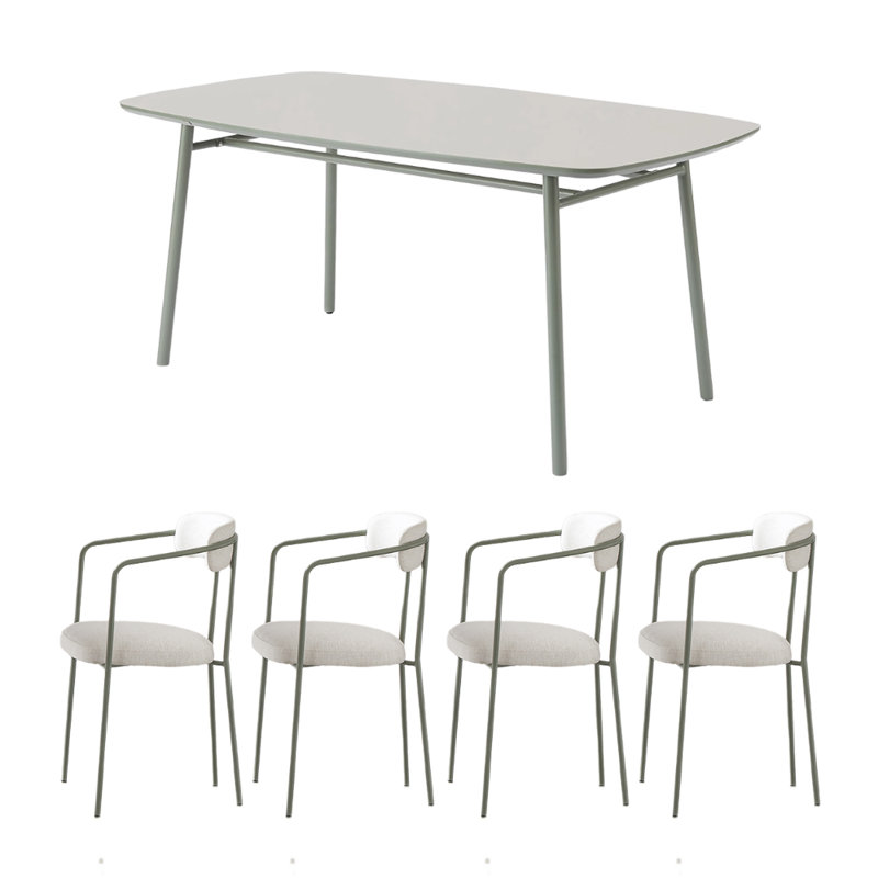 Simple Line Sense Technology Panel Dining Table, 29.52"H x 55.11"L x 31.49"W