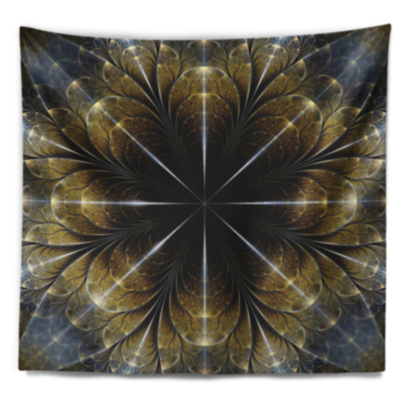 Tapisserie fleur abstraite à fleur symétrique, H 68 po x l 80 po