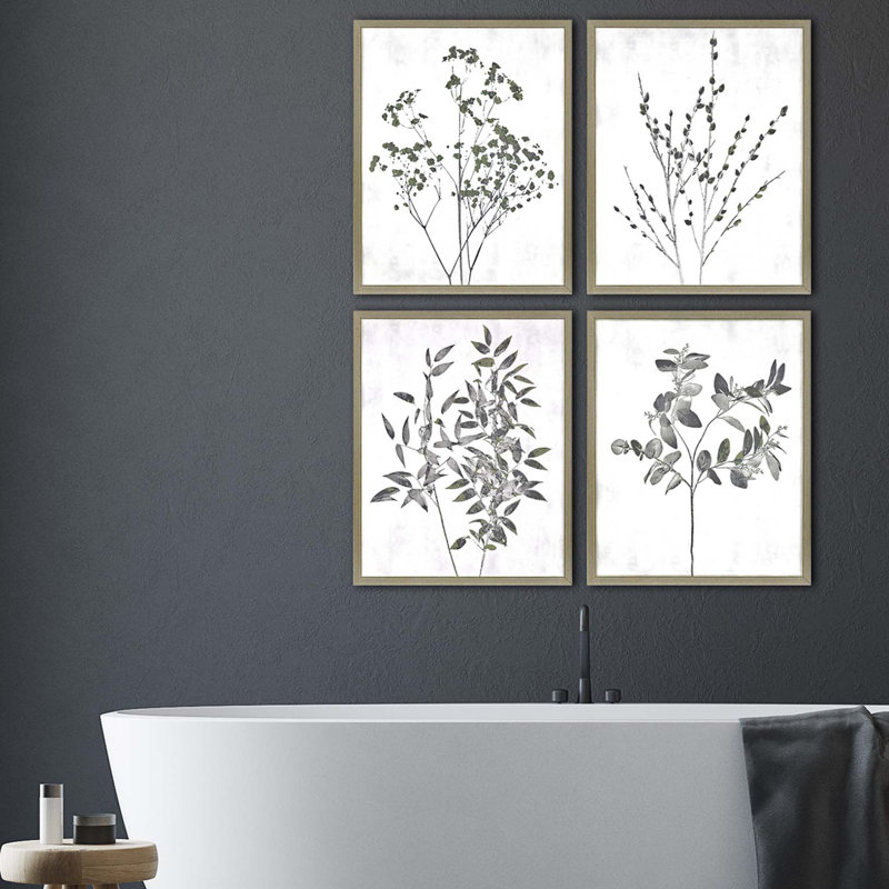 Champagne Gold Framed Floral Print Set by Sarah Lang