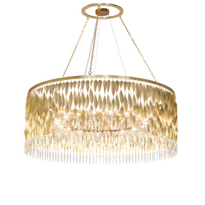 18 - Light Dimmable Drum Chandelier