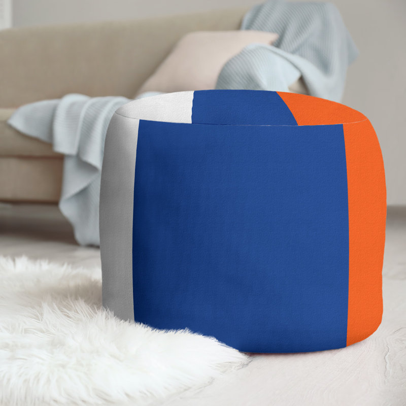Repose-pieds repose-pieds rond 20,5", Blanc / bleu royal / orange, Rangers de New York