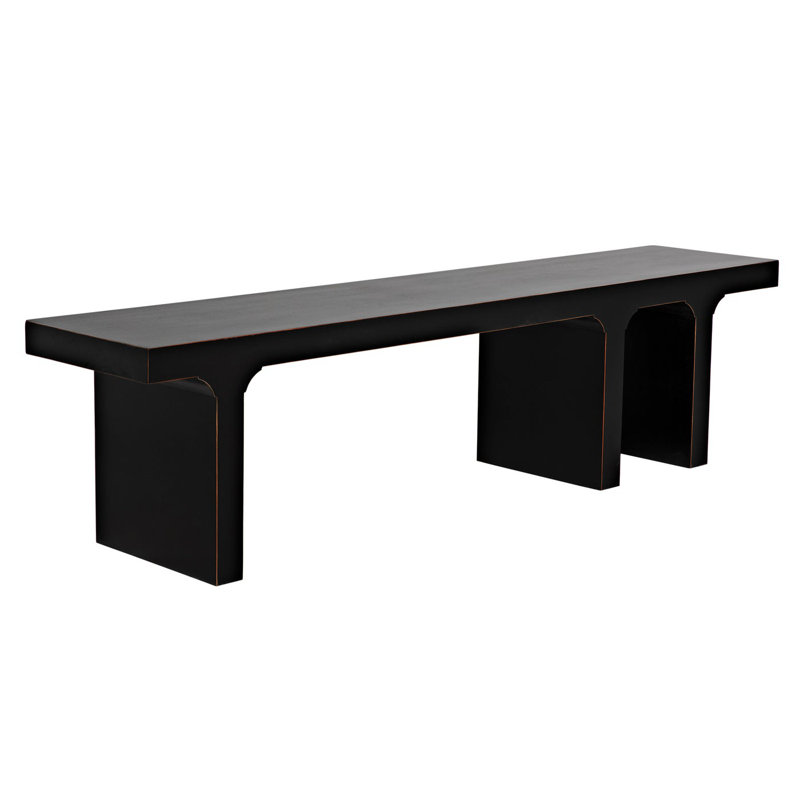 Kir Solid Wood Dining Bench, Black