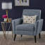 Fauteuil d'appoint moderne bleu, revêtu de tissu pour un salon confortable