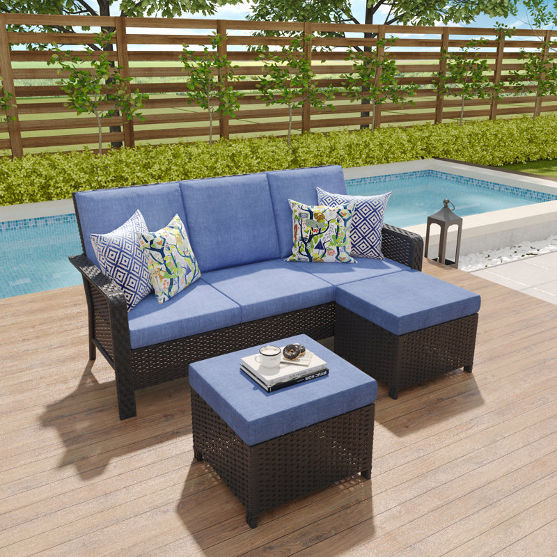 Canapé de patio pour 2 personnes avec coussins Atong