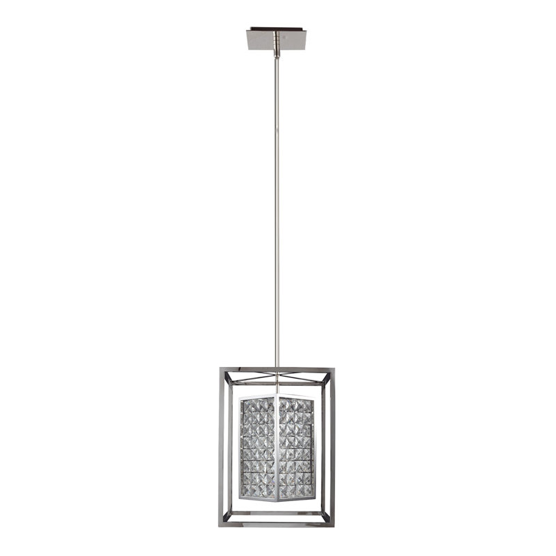 Honora Modern Crystal & Steel 7.5" Mini Pendant Light