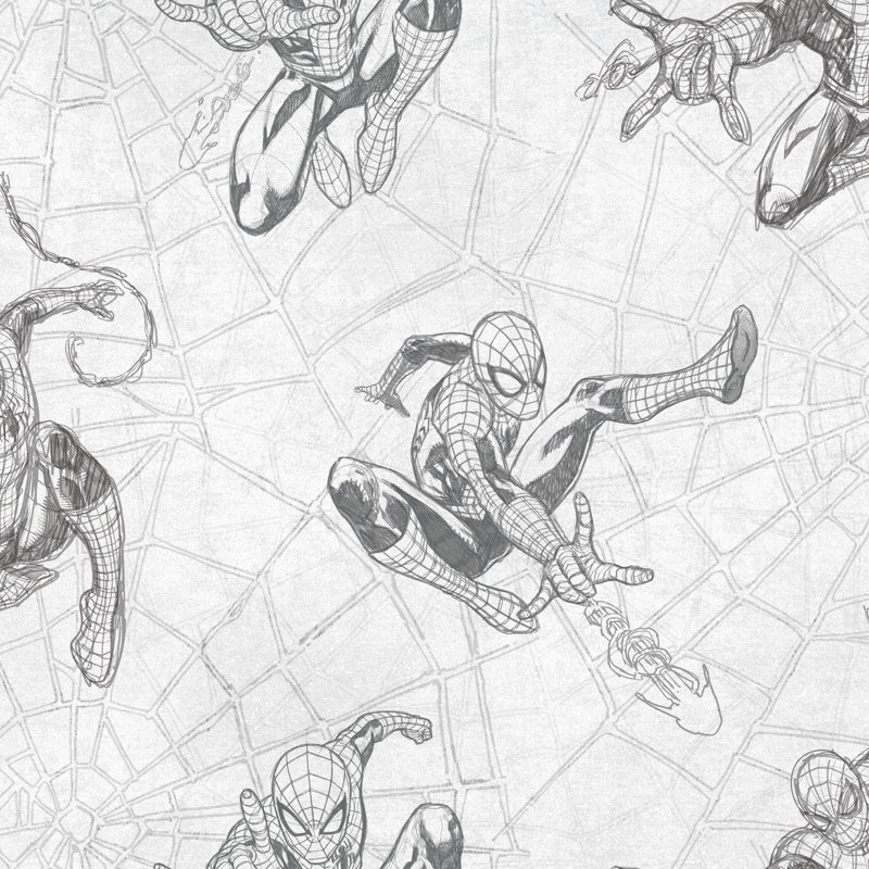 Papier peint adhésif Spider-man Webs, Black