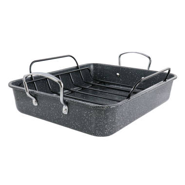 Martha Stewart 18 Inch Enamel on Steel Roasting Pan with Roasting Rack