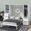 Grand lit escamotable mural avec garde-robe, tiroirs et tablettes-1186344900