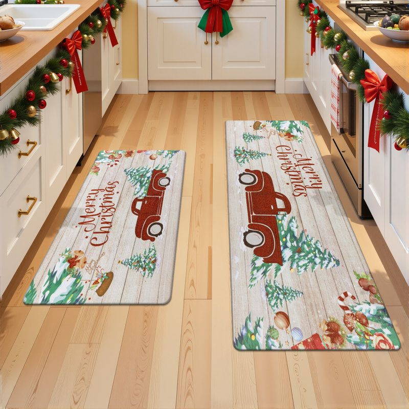 Alagan Christmas Anti-Fatigue Non-Skid Kitchen Mat