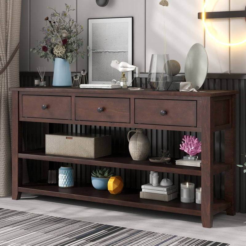 Console Cabras, H 30 po x l 50 po x P 16 po, Bois espresso, Bois espresso
