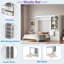Lit escamotable avec portes en acrylique, 4 tiroirs et tablettes de rangement multiples-642242398