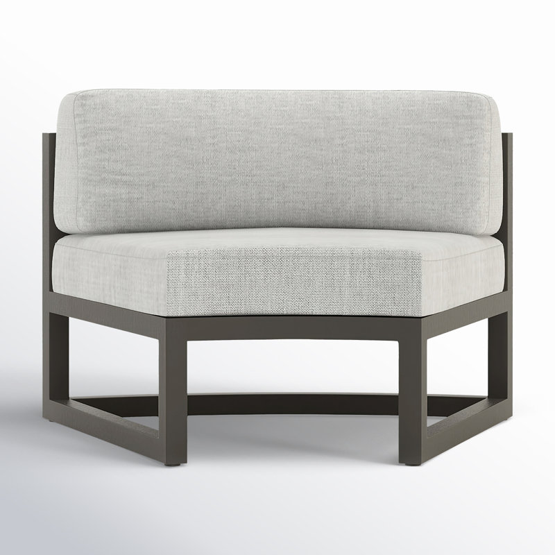 Smith Outdoor Armless Lounge Chair with Sunbrella® Cushions, Spectrum Peacock Sunbrella® Plainweave, Slate