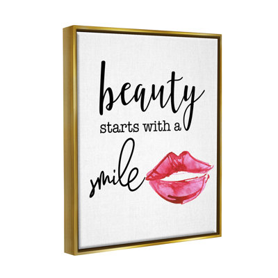 " Beauty Starts With Smiling Chic Lipstick Lips Design " by Daniela Santiago