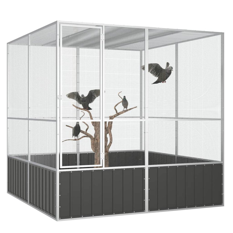 Cage à oiseaux 83,3 po, Anthracite