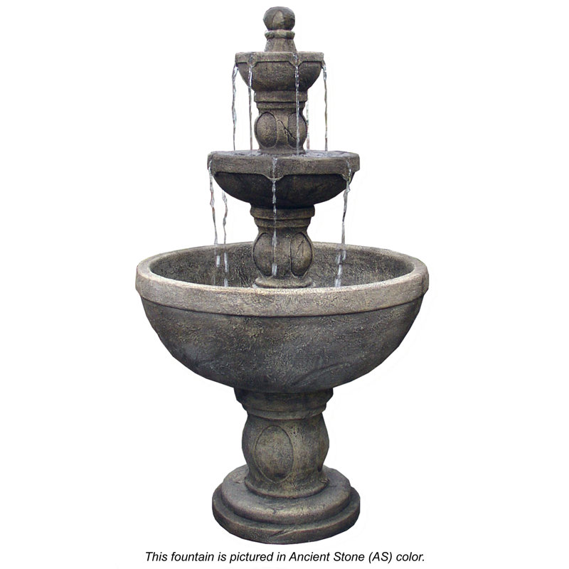 Mission Cast Stone Tiered Fountain, Ancient Rust