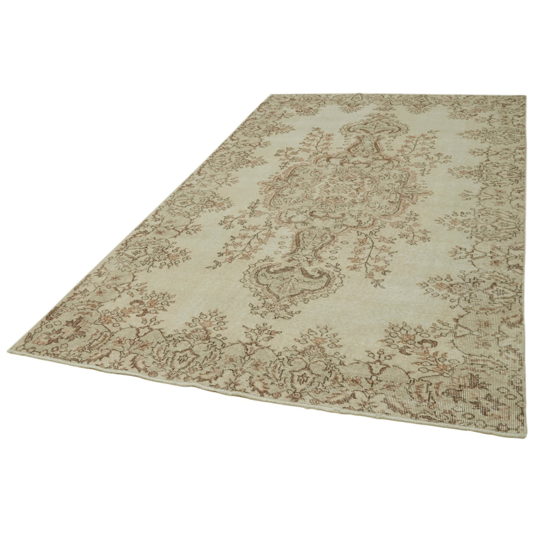Vintage Beige Vintage Wool Handmade Area Rug
