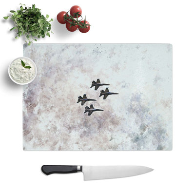 Tempered Glass Jets in Flight Chopping Board