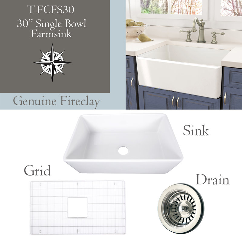 Cape 30.25'' L Single Basin Kitchen Sink