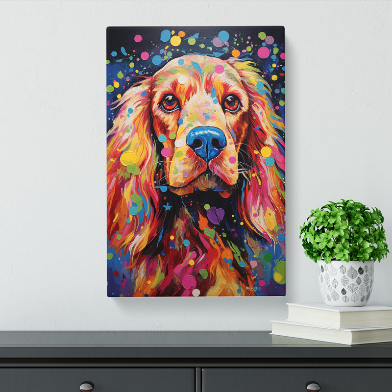 Cocker Spaniel Expressionism - Wrapped Canvas, 76cm H x 50cm W x 3cm D