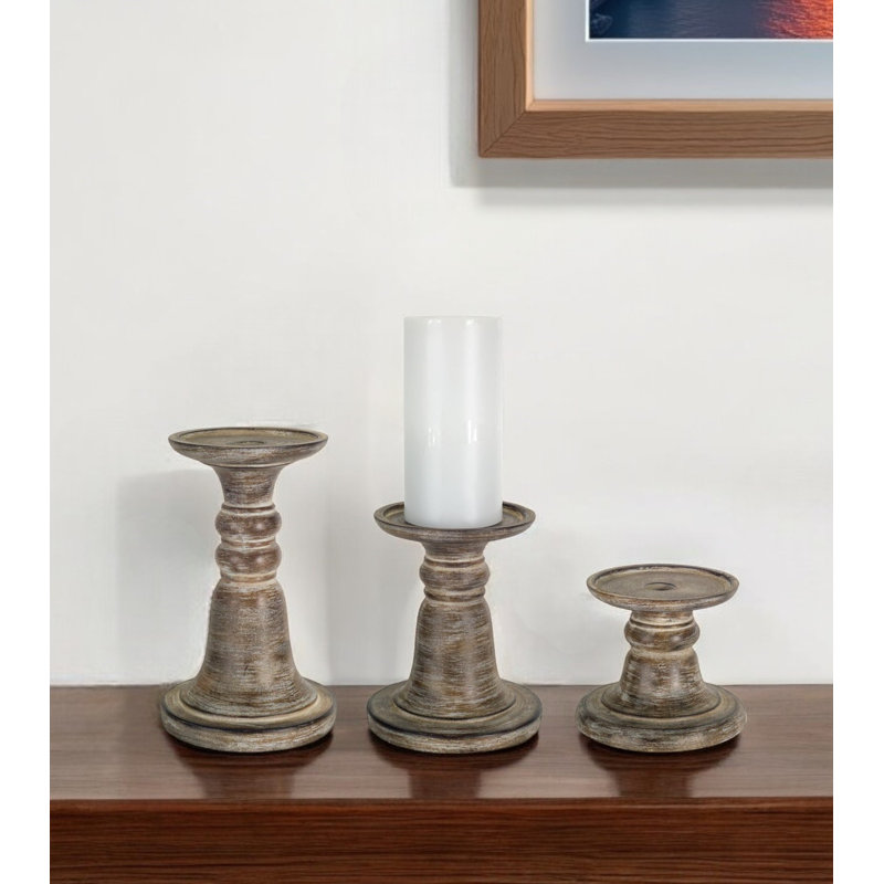 Ensemble de trois plateaux de table bruns sans flamme