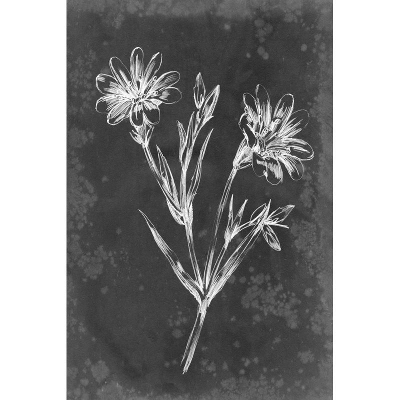 Slate Floral IV - Wrapped Canvas Painting, 30cm H x 20cm W x 3.8cm D