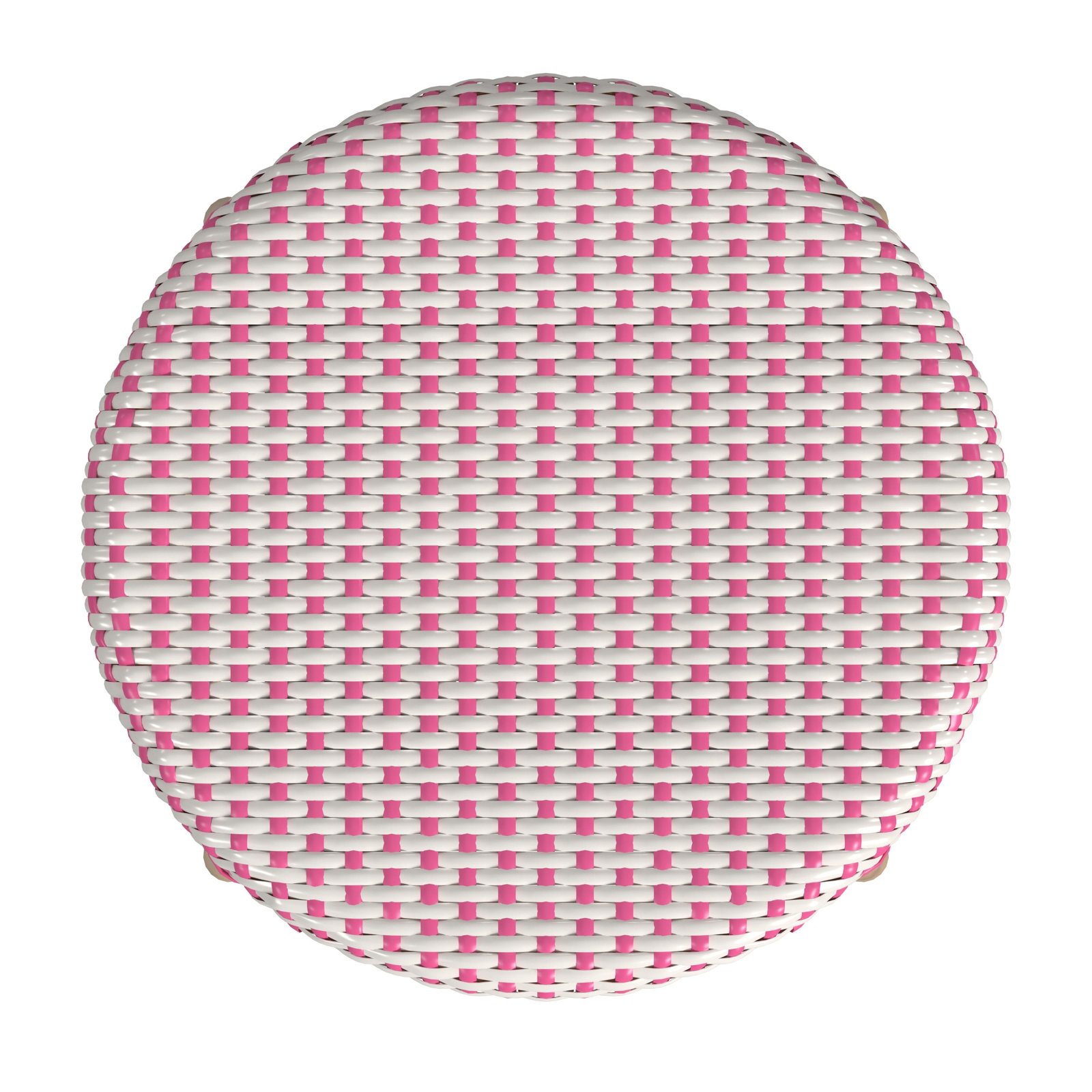 Alastair Bar & Counter Stool, White/Pink Dot/Natural Rattan Frame, Counter Stool (24" Seat Height)