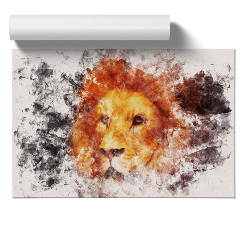 Lion Watercolour - Frameless Print, 42cm H x 59cm W x 0.1cm D