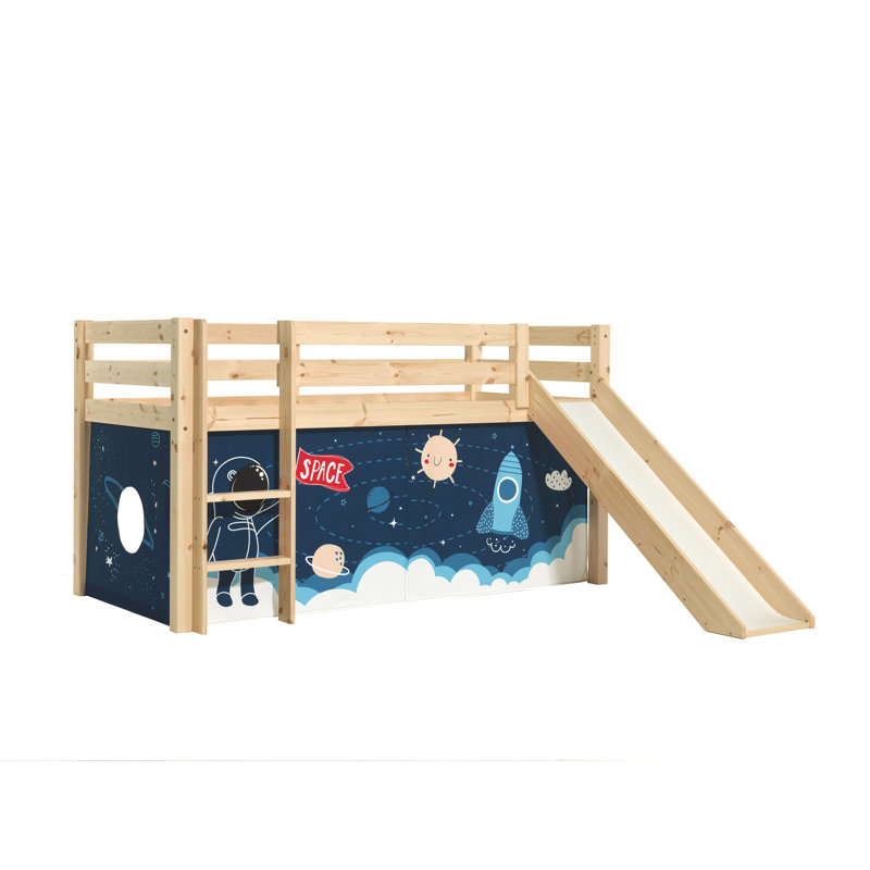 Pino European Single (90 x 200cm) Mid Sleeper Loft Bed, Oak