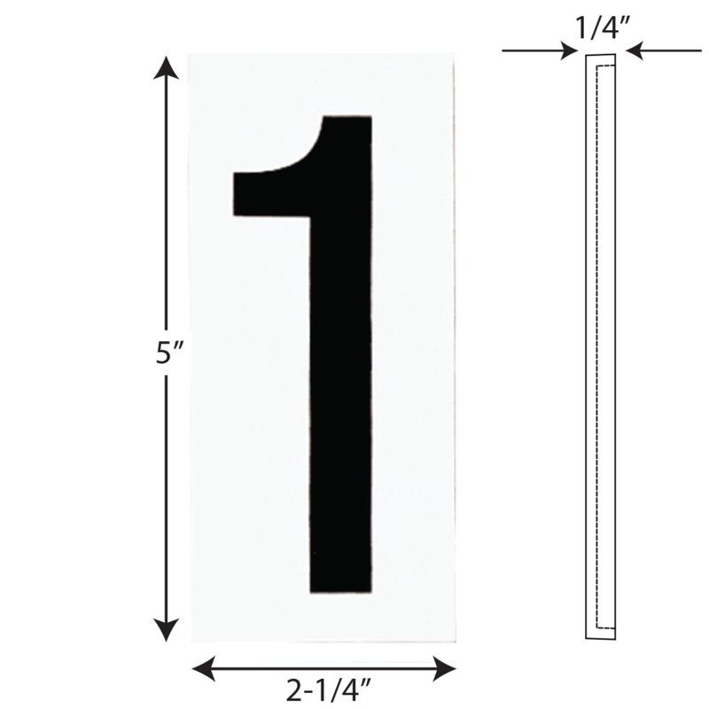 Numéro de maison en plastique Tinsman H 5 ", 1