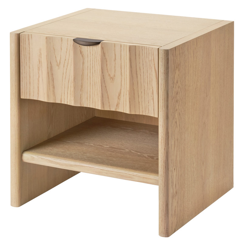 Finley 1 - Drawer Solid Wood Nightstand, Natural Pale Oak