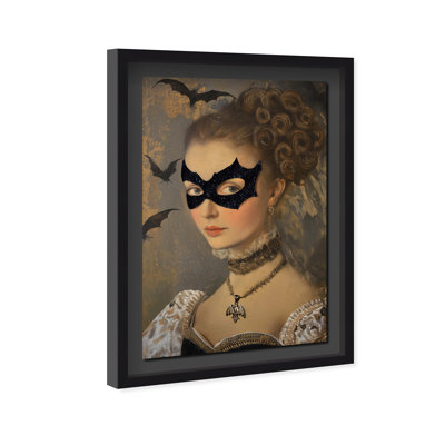 Oliver Gal Bat Hero Lady - With Glitter - Shadowbox Framed Wall Art