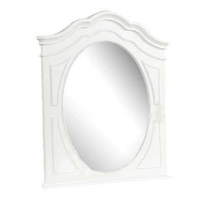 Calpan Dresser Mirror, Modern White Solid Wood Frame, 38X40