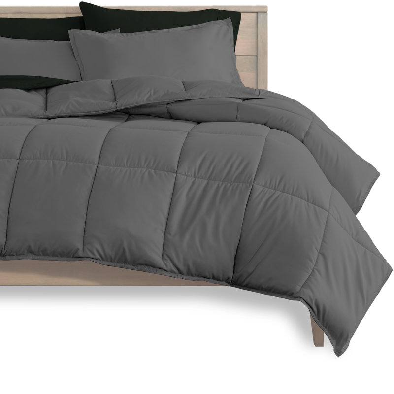 Modern & Contemporary Comforter, Gray/Black, Twin Comforter + Pillowcases