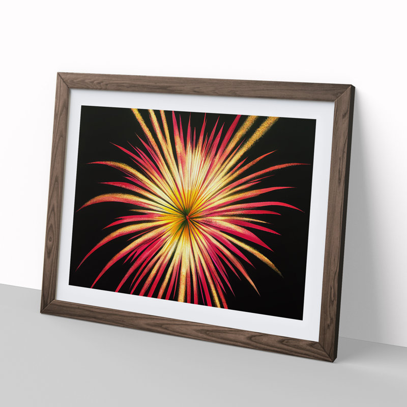 Glowing Fireworks - Framed Print, Walnut, 34cm H x 46cm W x 2cm D