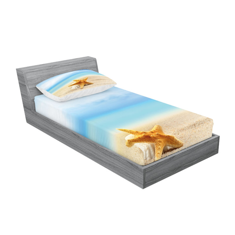 Multicolore ensemble de draps et taies décoratifs Ambesonne Starfish, Twin-XL Sheet Set + 1 Fitted Sheet + 2 Pillowcases