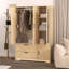 Garde-robe 4 portes avec miroir