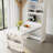 Multifunctional Storage Cabinet Buffet Hutch with Foldable Dining Table for Small Spaces