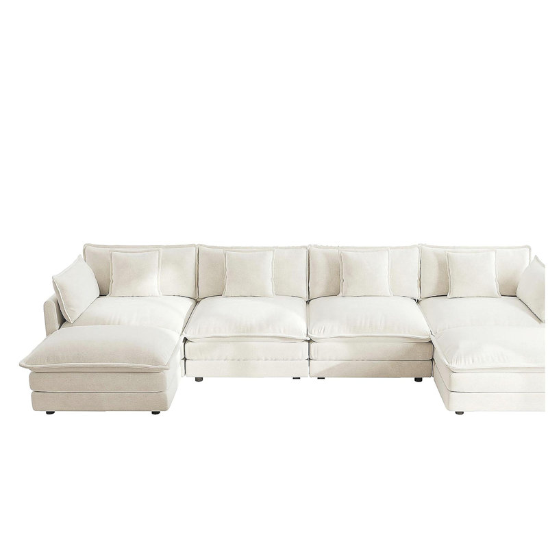Canapé Comfort U, H 33 po x l 146,8 po x P 34,2 po, Blanc