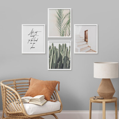 «Colorful Desert Cactus Decor Calm», impression sur papier 4 pièces
