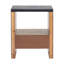  Table de bout à piédestal en bois noir avec tiroir Transitional